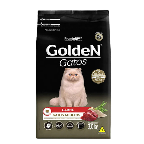 Ração Golden Gato Adulto Carne 3kg