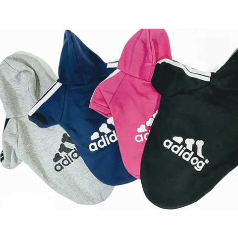 Roupa Pet Moletom Modelo Adidog Cinza Para Cachorro P Ao Gg