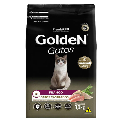 Ração Golden Gato Castrado Frango 3kg