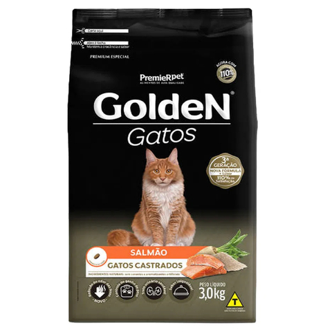 Ração Golden Gato Castrado Salmão 3kg