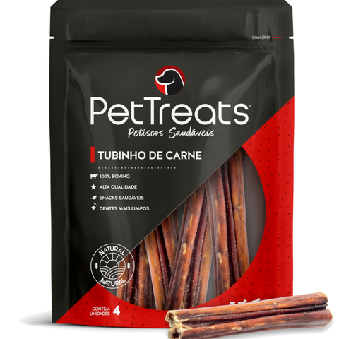 Petisco Natural Para Cachorro PetTreats Tubinho De Carne 4un
