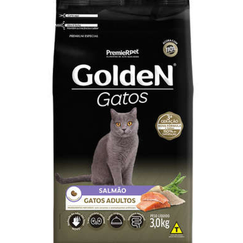 Ração Golden Gato Adulto Salmão 3kg