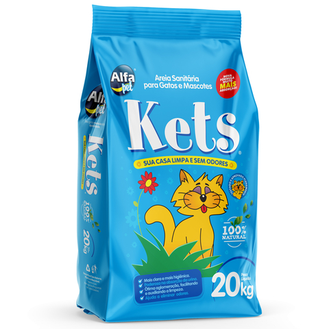 Areia Higiênica Sanitaria Limpeza Sem odor Gatos Kets 20kg