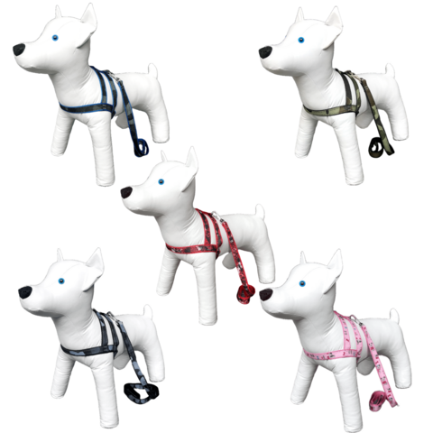 Peitoral Com Guia Lona Luxo Xadrez Cães Pequeno N°2