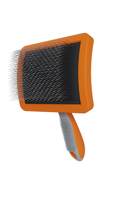 Rasqueadeira Pet Curva Grande Com Bolinha Lança Bicho Tosa