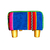 Ethnic Meditation Stool Aguayo Colored Blue with Drawings - La Casa Etnica