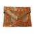 Handmade Embroidered Chiapas Orange Embroidered Gold Embroidered Clunch Bag