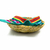 Green Andean Cloth Woven Fiber Bread Basket with Animals (Totora and Aguayo)