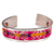 950 Silver Bracelet 14grs with Andean Aguayo Pink and Yellow