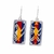 Ethnic Silver Earring (12grs.) Rectangular Aguayo Colorful Boho on internet