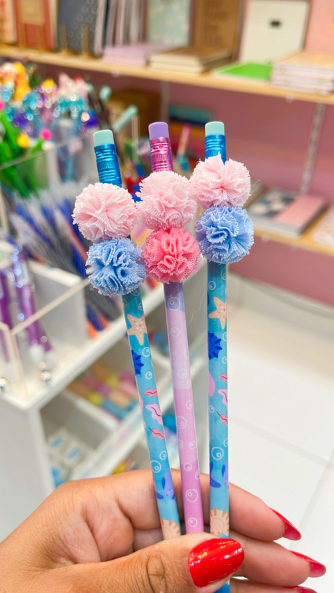 LAPIS POMPOM FUNDO DO MAR