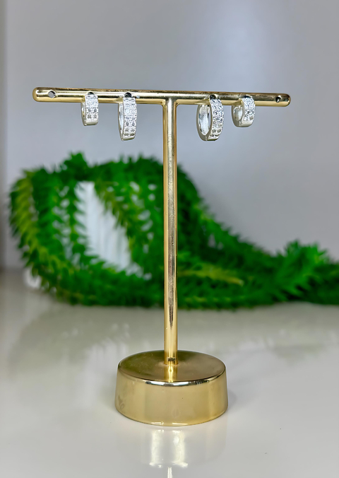 DUPLA DE BRINCOS 2 FILEIRAS LATERAL RETA