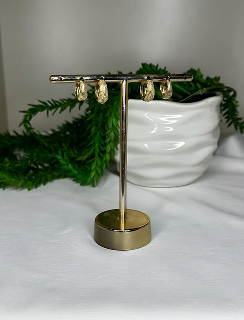 DUPLA DE BRINCOS ARGOLINHA PONTILHADA