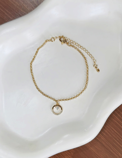 PULSEIRA PINGENTE REDONDO PEDRINHA