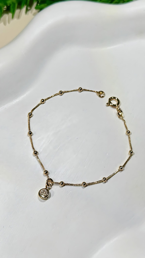 PULSEIRA INFANTIL BOLINHAS ZIRCO REDONDO