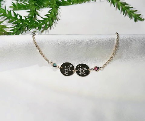 PULSEIRA PORTUGUESA PLACA REDONDA - 2 FILHOS