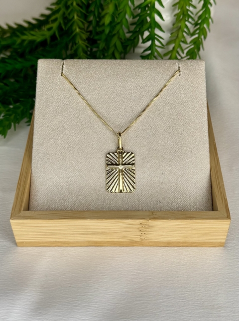 CORRENTE MASCULINA VENEZIANA C/ PINGENTE CRUZ