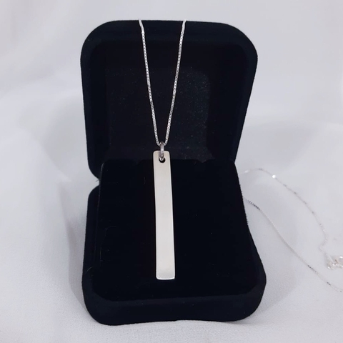 Coleção Palavrear Colar Personalizável Plaquinha Prata 950