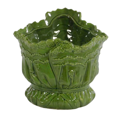 Antigo cachepot ou floreira em cerâmica (3276)