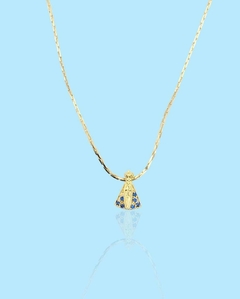 Colar nossa senhora com 8 micro zircônia azul na internet