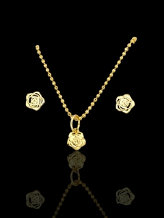 Conjunto florzinha infantil folheado a ouro
