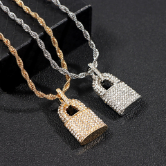 Colar Pingente Cadeado Strass - loja online
