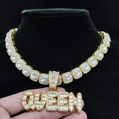 Pingente Queen + Corrente Pedras - loja online
