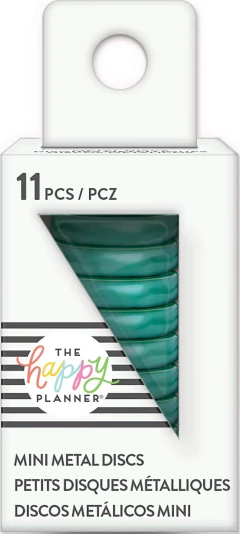 Discos Pequenos de Metal Azul Petróleo - Mini Metal Discs - Teal - The Happy Planner - comprar online