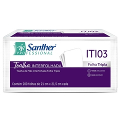 PAPEL TOALHA INTERFOLHADO FOLHA TRIPLA SANTHER PROFESSIONAL 600FL - REF.ITI03 - comprar online