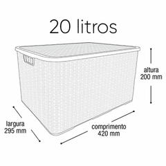 CAIXA PLASTICA ORGANIZADORA 20L PRETA ARQPLAST RATTAN - REF.25598PM - comprar online