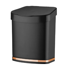 LIXEIRA PIA C/ TAMPA 2,5 LITROS PRETO C/ AÇO ROSE GOLD FUTURE - REF.1258PTR
