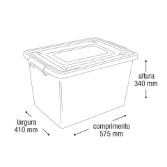 CAIXA PLASTICA ORGANIZADORA 56L PRETO ARQPLAST - REF.25793PM - comprar online
