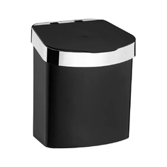LIXEIRA PIA C/ TAMPA 2,5 LITROS PRETO C/ CROMADO FUTURE - REF.521PTC