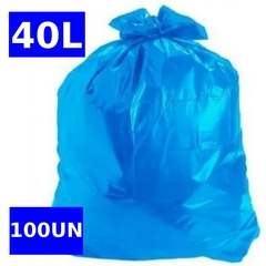 SACO LIXO 40 LITROS AZUL C/ 100 UN
