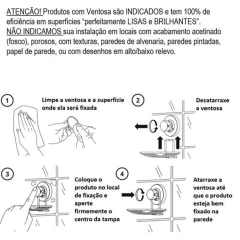 SUPORTE P/ PAPEL HIGIENICO C/ VENTOSA AÇO INOX FUTURE - REF.7005 na internet