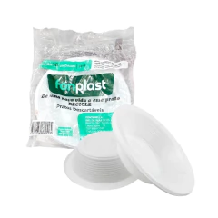 PRATO DESCARTAVEL 15CM RASO BRANCO FONPLAST 10UN