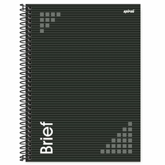 CADERNO CAPA DURA PRETO 1/8 ESPIRAL BRIEF 110X144MM 80FL