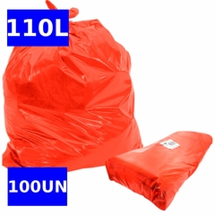 SACO LIXO 110L VERMELHO 100UN