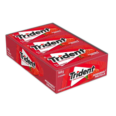 GOMA DE MASCAR TRIDENT MORANGO S/ AÇUCAR 21X8G