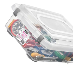 CAIXA PLASTICA ORGANIZADORA 8,6L TRANSPARENTE SANREMO TOP - REF.960 - loja online