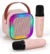 Caixa De Som Rosa 2 Microfones Bluetooth karaoke Infantil Portátil