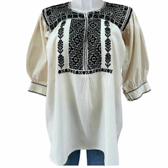 Blusa bordada a mano Mod. Ejutla con bordados Multicolor Unitalla - Lari Moda