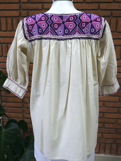 Blusa bordada a mano Mod. Ejutla con bordados Multicolor Unitalla en internet