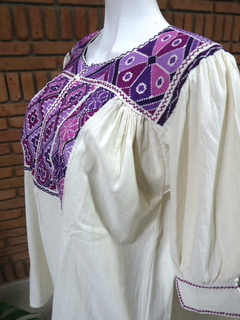 Blusa bordada a mano Mod. Ejutla con bordados Multicolor Unitalla - Lari Moda