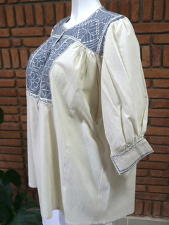 Blusa bordada a mano Mod. Ejutla con bordados Multicolor Unitalla en internet