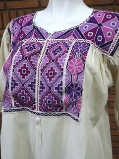 Blusa bordada a mano Mod. Ejutla con bordados Multicolor Unitalla