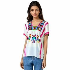 Blusa Artesanal Mod Huazolo Bordado Multicolor UT - comprar en línea