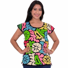 Blusa Jalapa Bordada A Mano negro multicolor Unitalla - comprar en línea