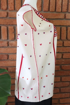 Blusa Tacuate bordada a mano Beige multicolor Unitalla - tienda en línea