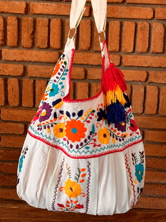 Bolsa Bordada a Mano, Renacer Mexicano Mod. Hipper Manta - tienda en línea